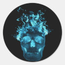 Recherche de flamme bleue autocollants Crâne