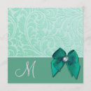 Recherche de monogramme vert de damassé invitations Été