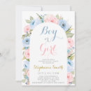 Recherche de floral gender reveal invitations Bleu ou rose
