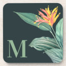 Recherche de fleurs tropicales dessous de verres Monogramme