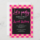 Recherche de damier rose invitations Rétro