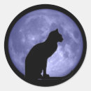 Recherche de chat de lune autocollants Silhouette