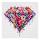 Recherche de pierres précieuses et fleurs posters Diamant