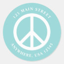 Recherche de symbole de paix bleu autocollants Rétro