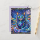 Recherche de yeux verts chat cartes postales Bleu