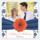 Recherche de damassé mariage autocollants Orange