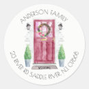 Recherche de porte rouge autocollants Adresse de l'expéditeur