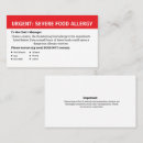 Recherche de allergies cartes visite Urgence