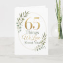 Recherche de 65 anniversaire cartes Typographie