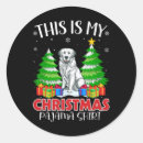 Recherche de chien de père noël autocollants Drôle