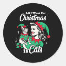Recherche de noël chat autocollants Drôle
