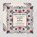 Recherche de blanc et bleu rouge mariage invitations Bohème