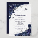 Recherche de bleu marine baptême invitations Script