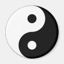 Recherche de de yang de yin refrigérateur magnets Blanc