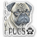 Recherche de carlins mignons autocollants Amoureux de les chiens