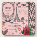 Recherche de collage vintage dessous de verres Rose
