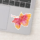 Recherche de fleurs de ketmie autocollants Aquarelle