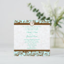 Recherche de monogramme vert de damassé invitations Vintage