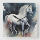 Recherche de peintures de cheval horloges Aquarelle