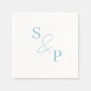 Recherche de dusty blue mariage serviettes Script de calligraphie