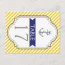 Recherche de numéro de table cartes postales Jaune