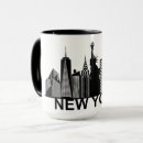 Recherche de silhouette skyline tasses New york