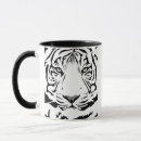 Recherche de visage tigre tasses Noir et blanc