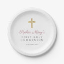 Recherche de première communion assiettes en papier Croiser