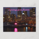 Recherche de seattle la nuit cartes postales Bâtiment