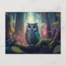 Recherche de hiboux colorés cartes postales Mignon