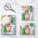 Recherche de scène de neige papier cadeau Illustration