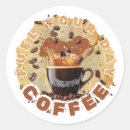 Recherche de humour de café autocollants Amoureux de la caféine