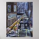 Recherche de femme avec le parapluie posters Peinture