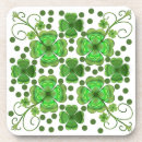 Recherche de trèfle quatre feuilles de dessous de verres Vert et blanc