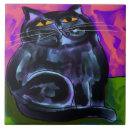 Recherche de peintures de chat carreaux L'art du chat abstrait