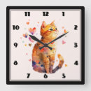 Recherche de chats colorés horloges Félin