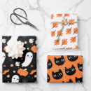 Recherche de halloween papier cadeau Chats