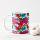 Recherche de fleur rose fuchsia tasses Élégant