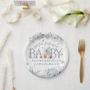 Recherche de flocons de neige bleus assiettes en papier Baby shower d'hiver
