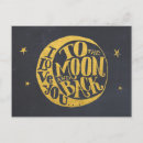 Recherche de lune et étoiles cartes postales Lune de croissant
