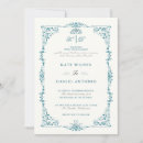 Recherche de cadre baroque invitations Fleurs bleues