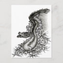 Recherche de dragon noir cartes postales Noir et blanc