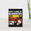 Recherche de raquette de badminton vœux cartes Amoureux du badminton