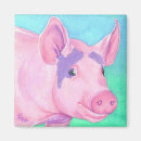 Recherche de de porc refrigérateur magnets Aquarelle