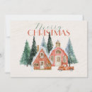 Recherche de maison vintage dans la neige cartes postales Voiture