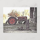 Recherche de tracteur rouge cartes postales Agriculture