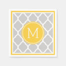 Recherche de gris et jaune serviettes Monogramme