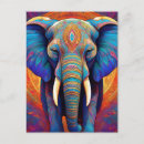 Recherche de éléphant peint cartes postales Animal