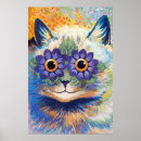 Recherche de chat psychédélique posters Drôle