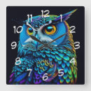 Recherche de chouette bleue horloges Animal